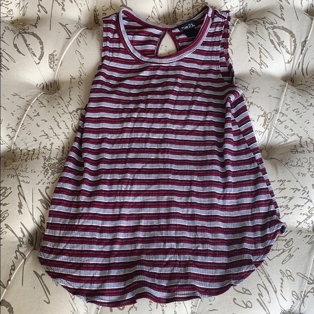 striped red and blue rue 21 tank top